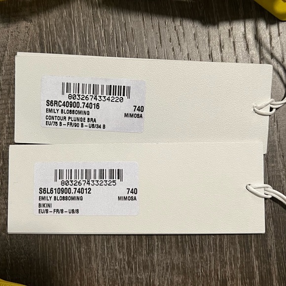 STELLA MCCARTNEY**Emily Blossoming Yellow Padded Bra + Underwear*Sm. $228 - Picture 5 of 5